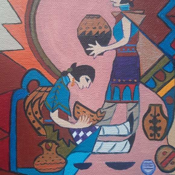 Native American Southwestern Artwork on canvas 8x10 set - Picture 5 of 8